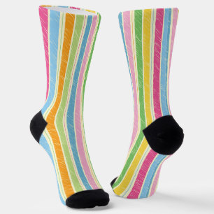 Calcetines Patrón de rayas dibujadas a mano