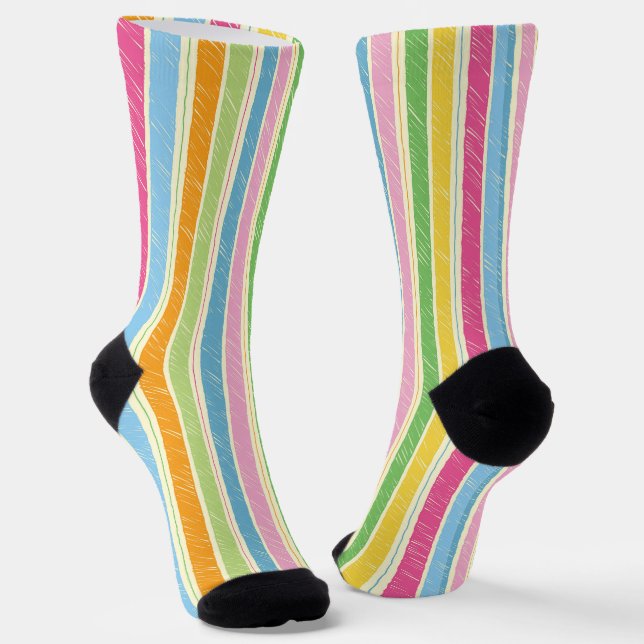 Calcetines Patrón de rayas dibujadas a mano (Angular)