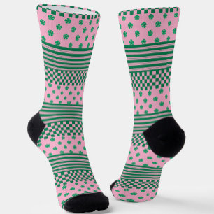 Calcetines Patrón de rayas florales de la comprobación del Bo