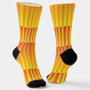 Calcetines Patrón de rayas naranja amarillo