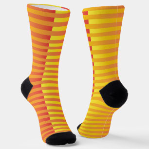 Calcetines Patrón de rayas naranja amarillo