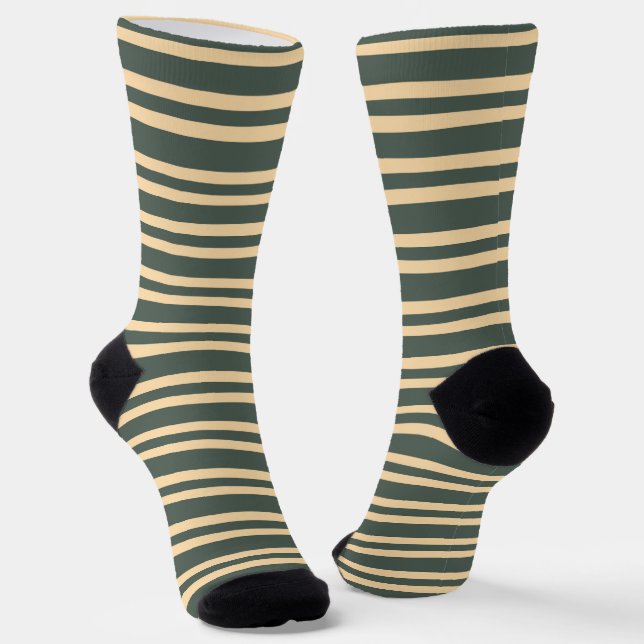 Calcetines Patrón de rayas verdes y amarillas (Angular)