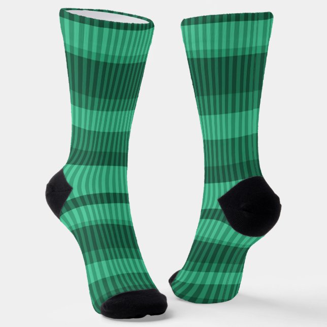 Calcetines patrón de rayas verticales de tonos verdes (Angular)