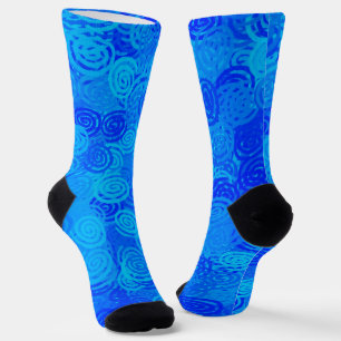 Calcetines Patrón de Remolinos Azules