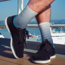 Calcetines Patrón de resumen moderno en blanco y azul de la m