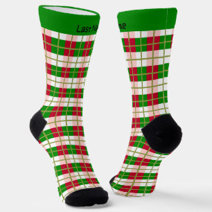 Calcetines Patrón de retro Navidades personalizables