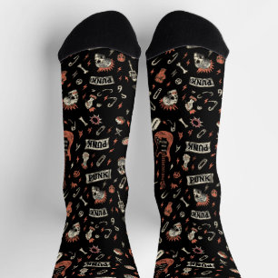 Calcetines Patrón de rock de punk - Negrita y rebelde