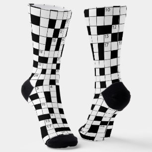Calcetines Patrón de rompecabezas negro retro