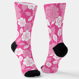 CALCETINES PATRÓN DE ROSA (ROSA)