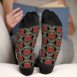 Calcetines Patrón de Rosas Góticas