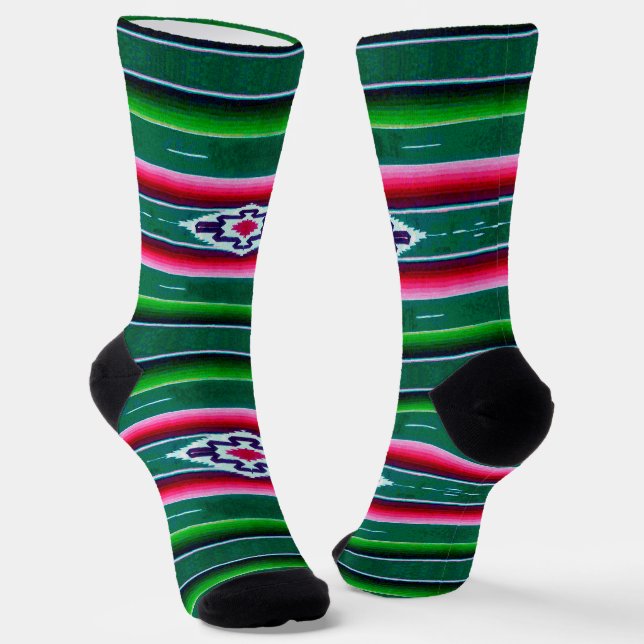 Calcetines Patrón de sarape mexicano (Angular)