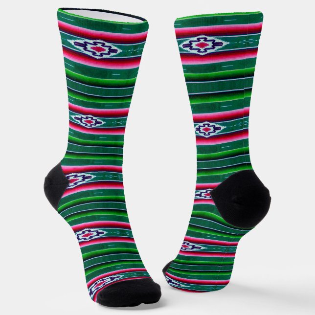Calcetines Patrón de sarape mexicano (Angular)