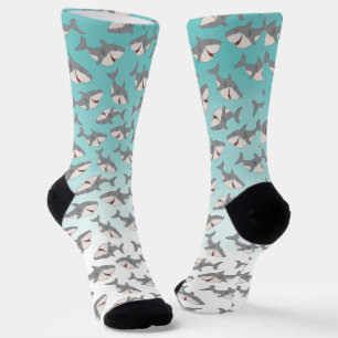 Calcetines Patrón de Semana del Tiburón Personalizado de Cuta