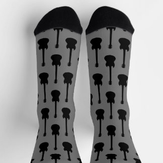 Calcetines Patrón de silueta de guitarra