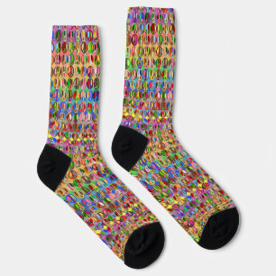 Calcetines patrón de símbolos de paz multicolores