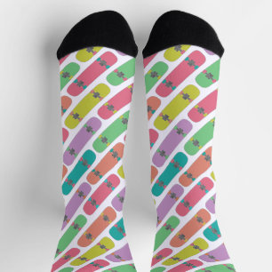 Calcetines Patrón de skateboard colorido