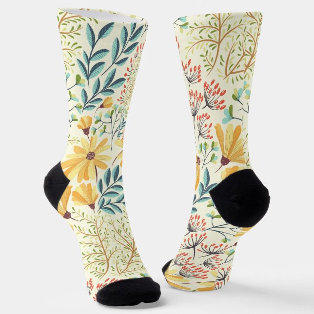 Calcetines Patrón de superficie floral - Papel de escritorio  (Angular)