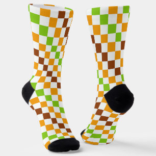 Calcetines Patrón de tablero de ajedrez diagonal de cosecha