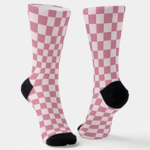 Calcetines Patrón de tablero de rosa polvorienta