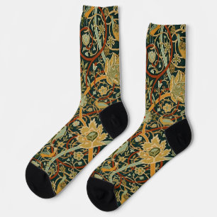 Calcetines Patrón de tapiz del bosque de William Morris: Vint