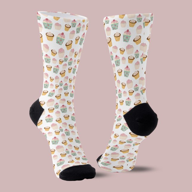 Calcetines Patrón de tarta (Fun cupcake pattern socks. Other colors & products available.)