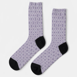 Calcetines Patrón de tártaro de Henna morado y blanco