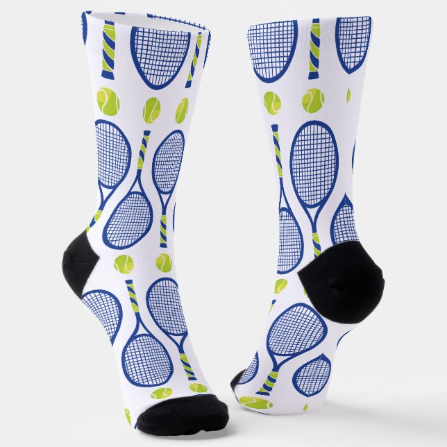 Calcetines patrón de tenis azul, verde y blanco horizontal 🎾 (Angular)