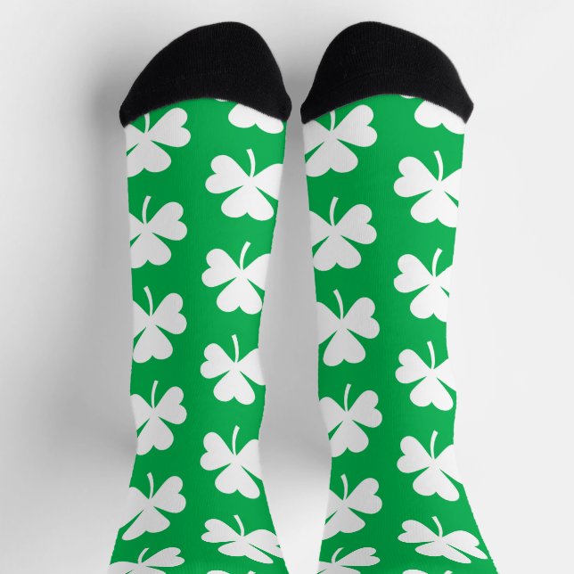 Calcetines Patrón de tracción verde y blanco (Arriba)