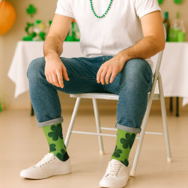 Calcetines Patrón de trébol irlandés afortunado día de San Pa
