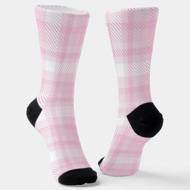Calcetines Patrón de trenzado rosa y blanco de Rubor de Giron (Angular)