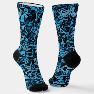 Calcetines Patrón de triángulo negro azul