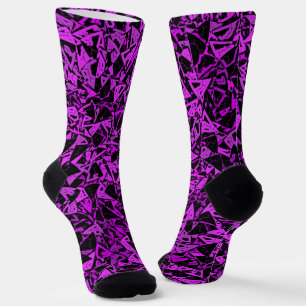 Calcetines Patrón de triángulo negro morado