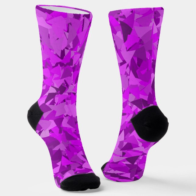 Calcetines Patrón de triángulo rosa púrpura (Angular)