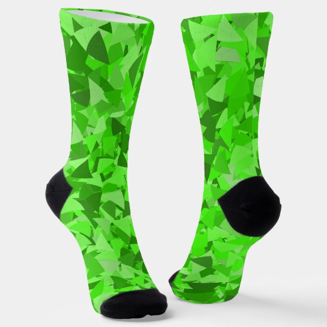 Calcetines Patrón de Triángulo Verde (Angular)