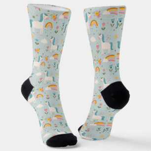Calcetines Patrón de Unicornio de arcoiris pastel