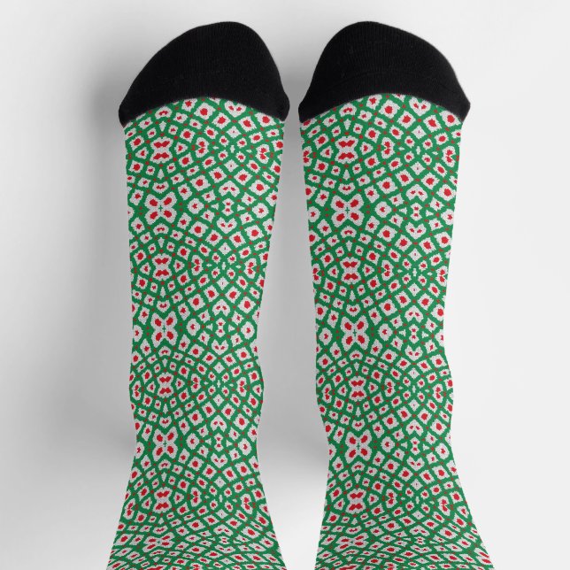 Calcetines Patrón de vacaciones de Navidad (Arriba)