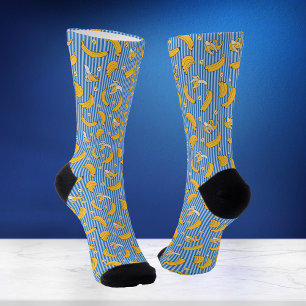 Calcetines Patrón de vector de franja de plátano Azul clási