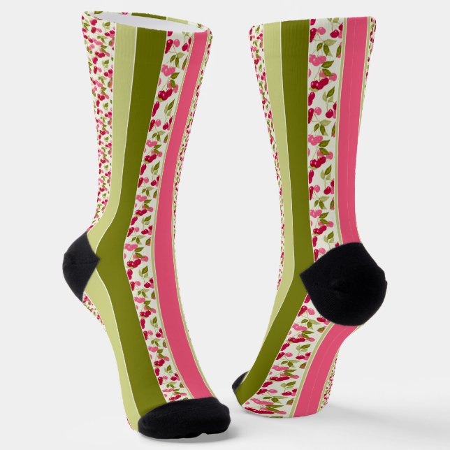 Calcetines Patrón de verano brillante de rayas multicolor (Angular)