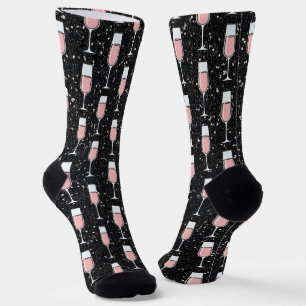 Calcetines Patrón de Vino Rosado