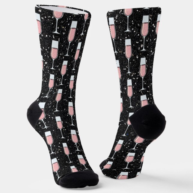 Calcetines Patrón de Vino Rosado (Angular)
