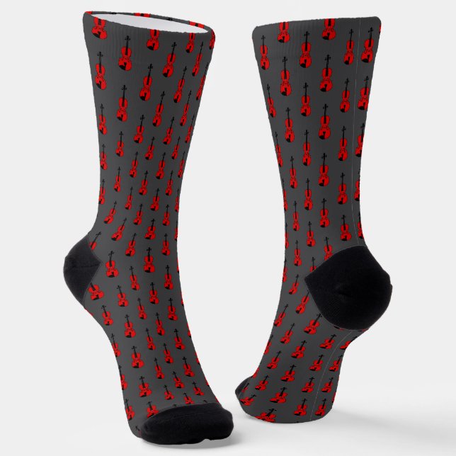 Calcetines Patrón de violín rojo (Angular)