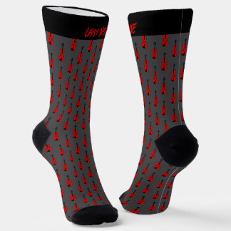 Calcetines Patrón de violín rojo personalizado