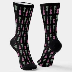 Calcetines Patrón de violín - Verde y Rosa