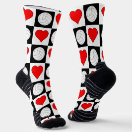 Calcetines Patrón de voleibolistas y corazones del jugador de