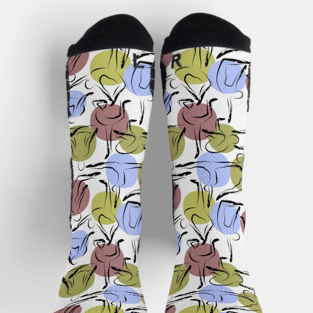 Calcetines Patrón de yoga | Patrón sin soldadura de yoga 25 S (Arriba)