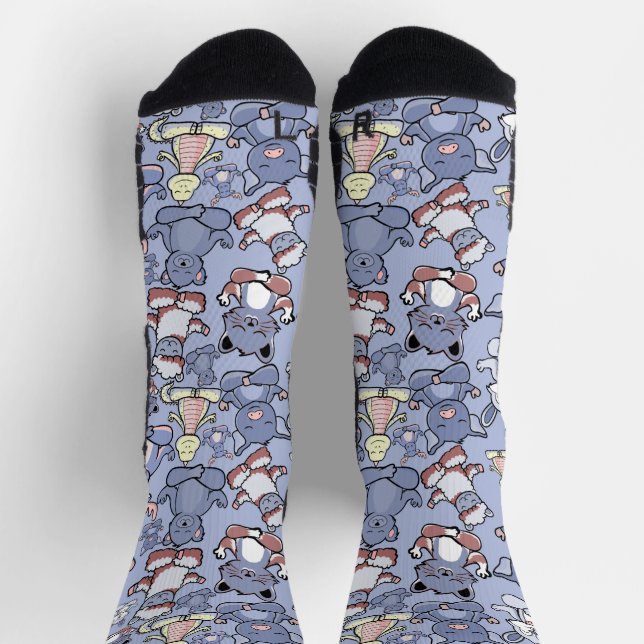 Calcetines Patrón de yoga | Patrón sin soldadura de yoga 49 F (Arriba)