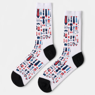 Calcetines Patrón de zócalos para el día del padre - Iconos y