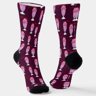 Calcetines Patrón del batido de fresa rosa de 5000