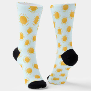 Calcetines Patrón del Día del Doodle Sunshine