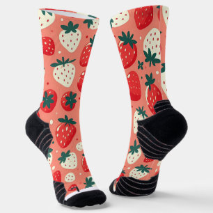 Calcetines Patrón delgado de fresa